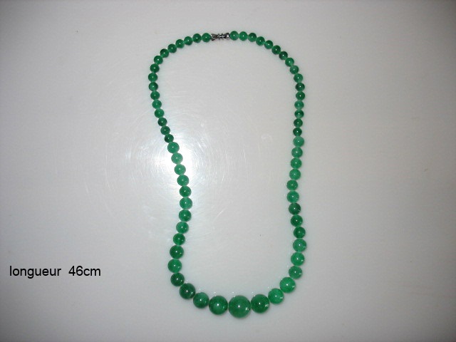 Bead necklace - dark jade colour